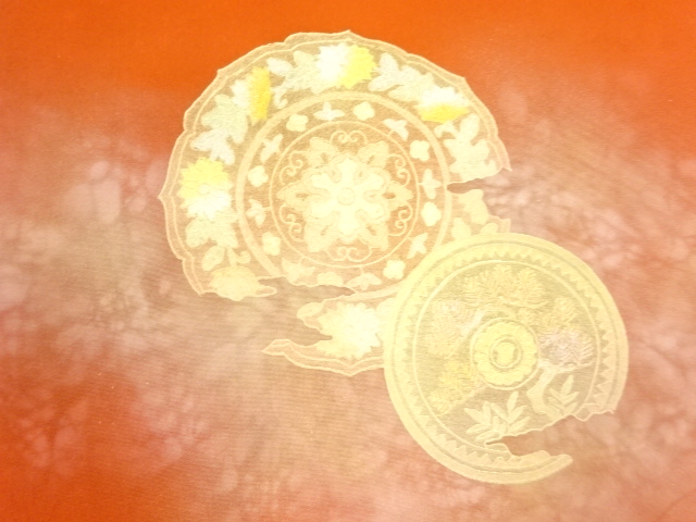 JAPANESE KIMONO / ANTIQUE NAGOYA OBI / SILK / SHIOZE / PLATE PATTERN